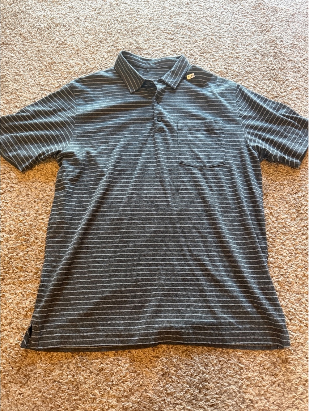 Patagonia Men's Organic Cotton Striped Polo Shirt Size XL
